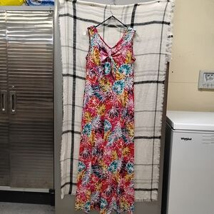 Nina Leonard Multicolor Floral Maxi Dress